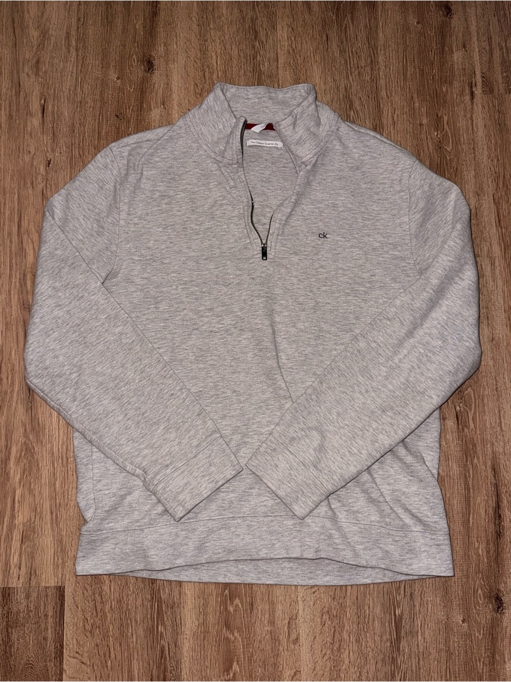 Calvin Klein Men’s Light Gray Half-Zip Pullover Sweater